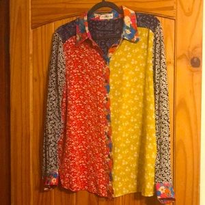 Natural Life mixed print button down